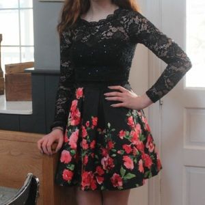 sequin hearts Floral Formal Dress